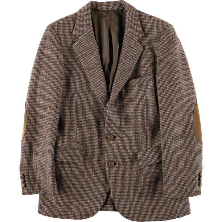 80s-90'S Stafford Harris Tweed wool tailored jacket, made in USA, men's size S wool brown type Vintage Second Hand