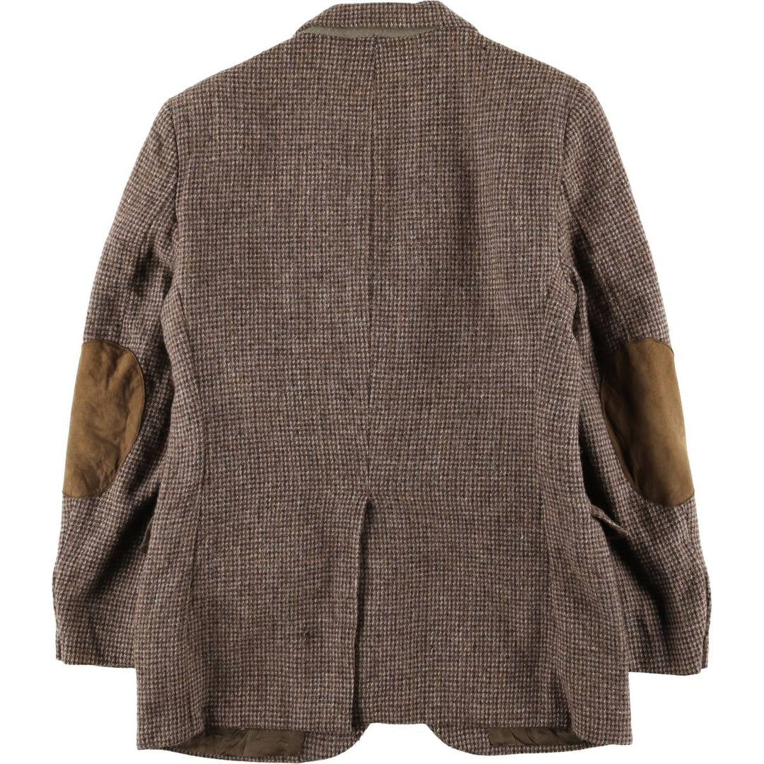 80s-90'S Stafford Harris Tweed wool tailored jacket, made in USA, men's size S wool brown type Vintage Second Hand
