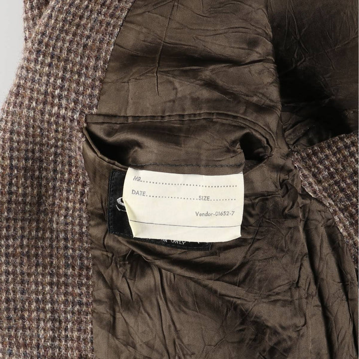 80s-90'S Stafford Harris Tweed wool tailored jacket, made in USA, men's size S wool brown type Vintage Second Hand