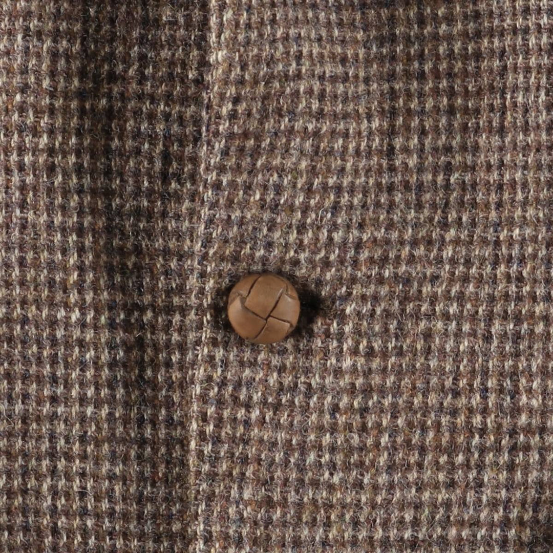 80s-90'S Stafford Harris Tweed wool tailored jacket, made in USA, men's size S wool brown type Vintage Second Hand
