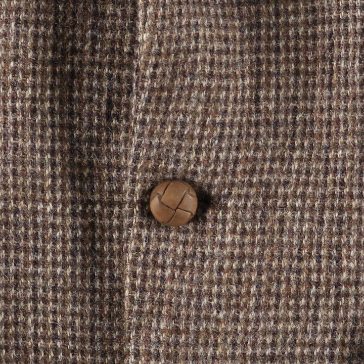 80s-90'S Stafford Harris Tweed wool tailored jacket, made in USA, men's size S wool brown type Vintage Second Hand