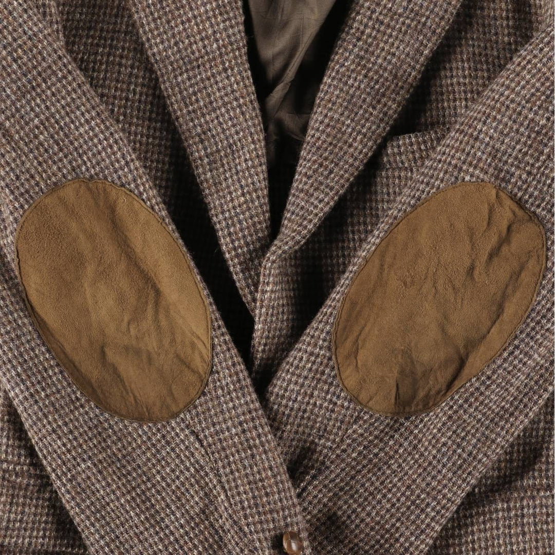 80s-90'S Stafford Harris Tweed wool tailored jacket, made in USA, men's size S wool brown type Vintage Second Hand