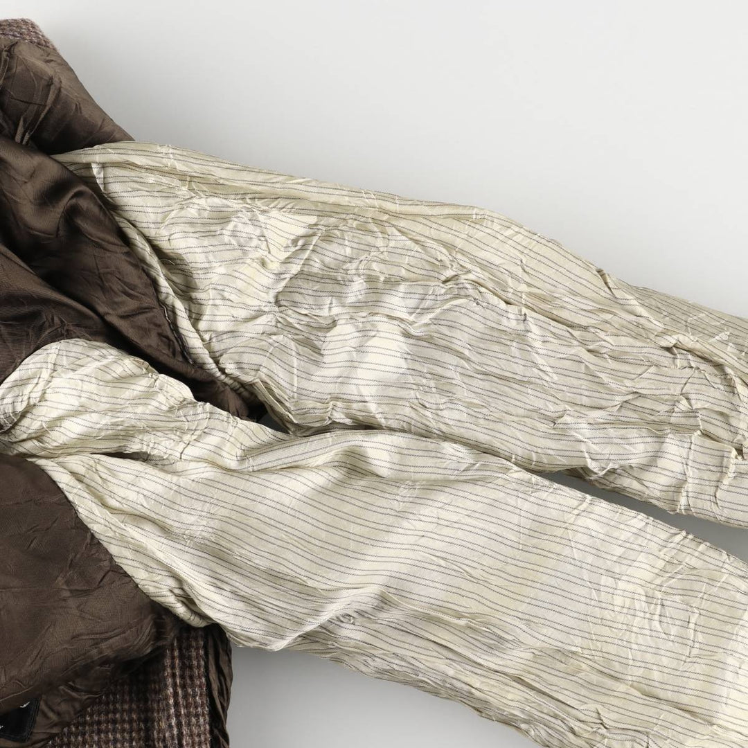 80s-90'S Stafford Harris Tweed wool tailored jacket, made in USA, men's size S wool brown type Vintage Second Hand