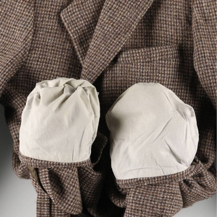 80s-90'S Stafford Harris Tweed wool tailored jacket, made in USA, men's size S wool brown type Vintage Second Hand