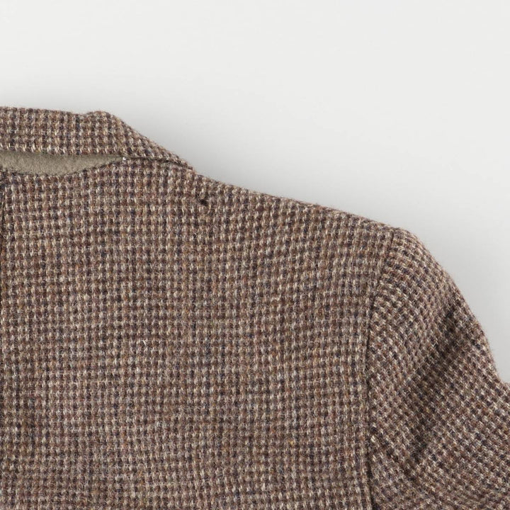 80s-90'S Stafford Harris Tweed wool tailored jacket, made in USA, men's size S wool brown type Vintage Second Hand