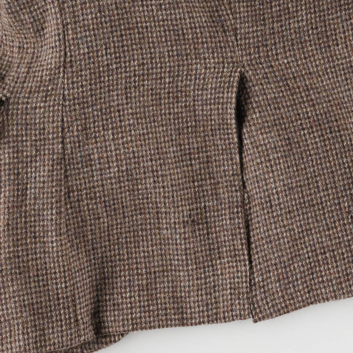 80s-90'S Stafford Harris Tweed wool tailored jacket, made in USA, men's size S wool brown type Vintage Second Hand