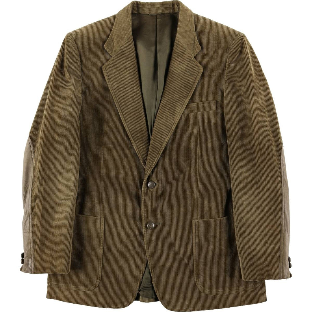 HOLT RENFREW Corduroy Tailored Jacket, Made in Italy, Men's Size M cotton Khaki type Vintage Second Hand