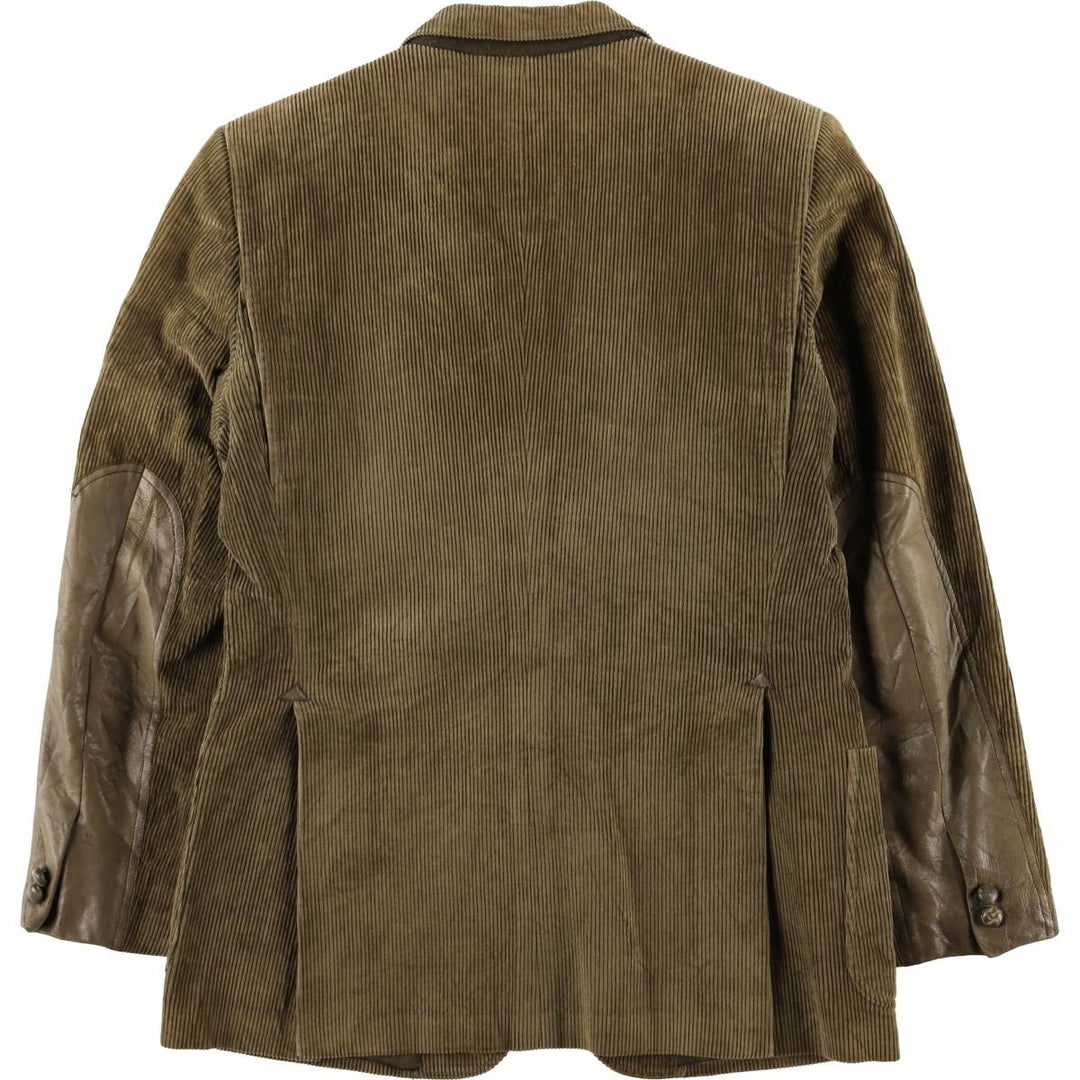 HOLT RENFREW Corduroy Tailored Jacket, Made in Italy, Men's Size M cotton Khaki type Vintage Second Hand