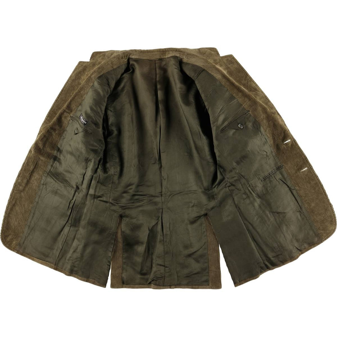 HOLT RENFREW Corduroy Tailored Jacket, Made in Italy, Men's Size M cotton Khaki type Vintage Second Hand