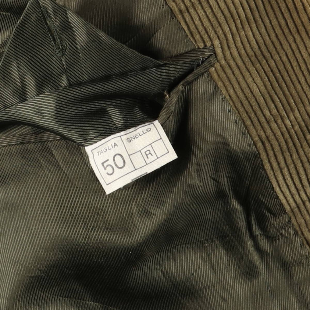 HOLT RENFREW Corduroy Tailored Jacket, Made in Italy, Men's Size M cotton Khaki type Vintage Second Hand