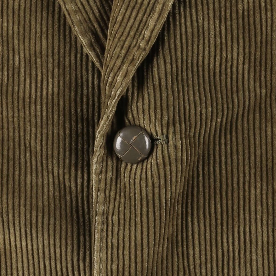 HOLT RENFREW Corduroy Tailored Jacket, Made in Italy, Men's Size M cotton Khaki type Vintage Second Hand