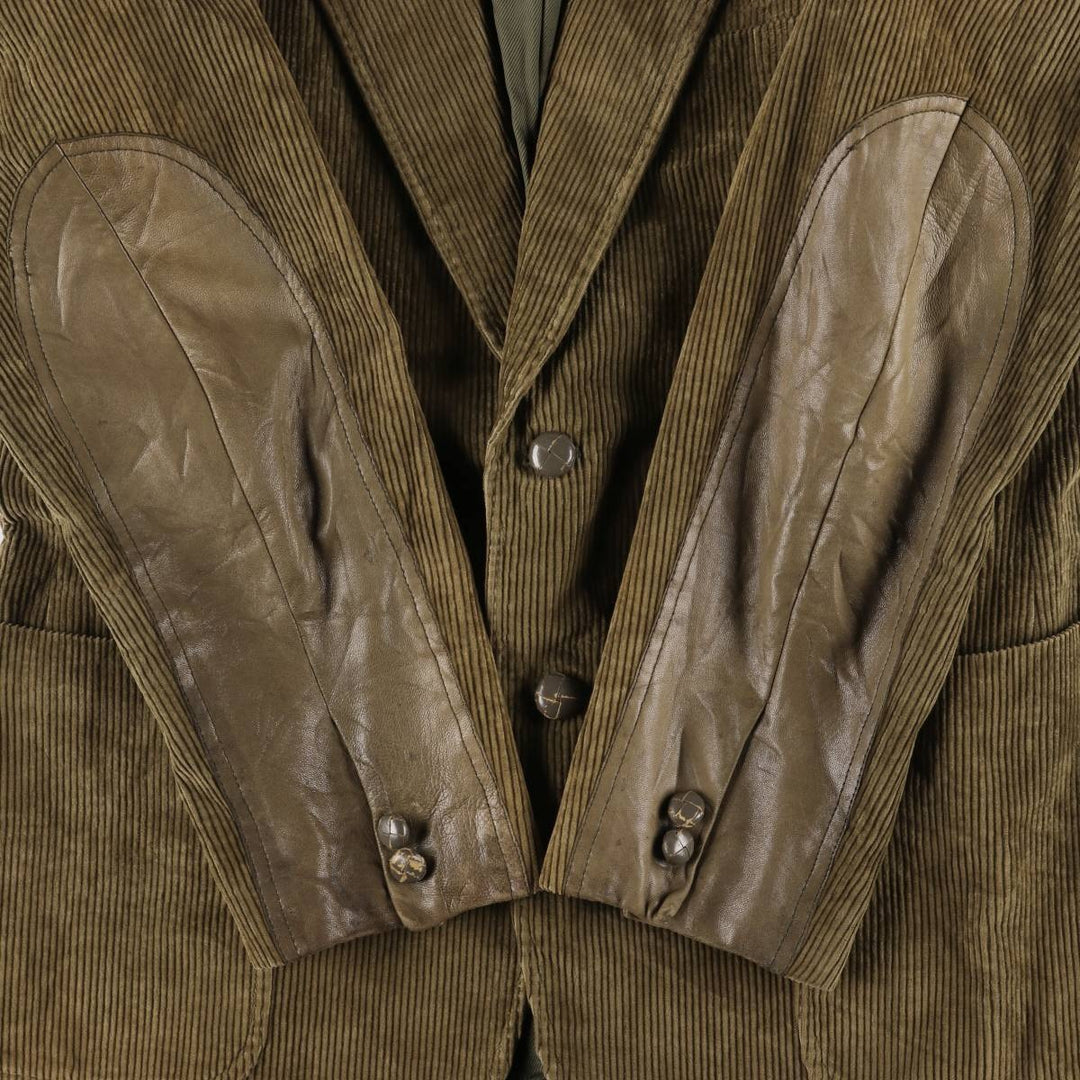 HOLT RENFREW Corduroy Tailored Jacket, Made in Italy, Men's Size M cotton Khaki type Vintage Second Hand