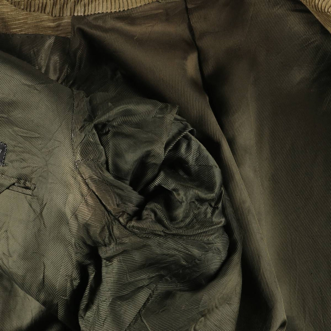 HOLT RENFREW Corduroy Tailored Jacket, Made in Italy, Men's Size M cotton Khaki type Vintage Second Hand