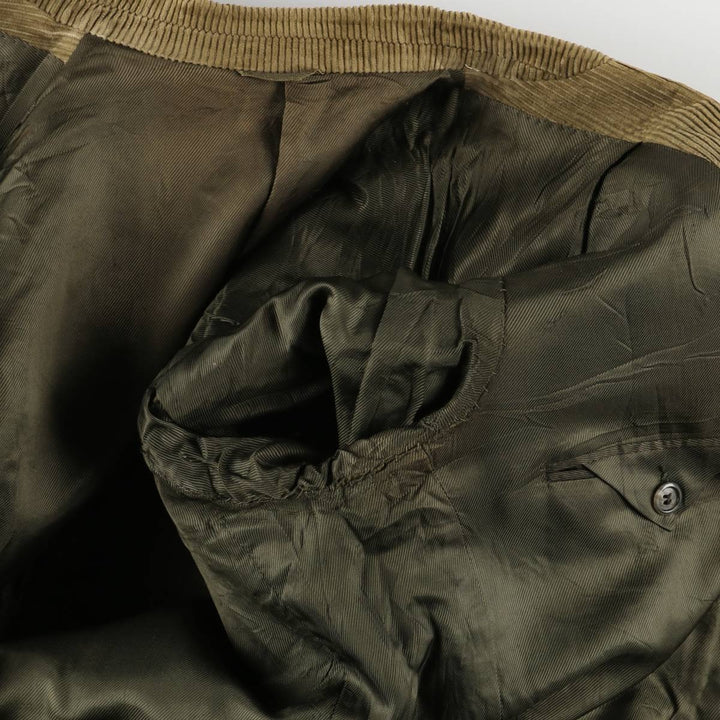 HOLT RENFREW Corduroy Tailored Jacket, Made in Italy, Men's Size M cotton Khaki type Vintage Second Hand