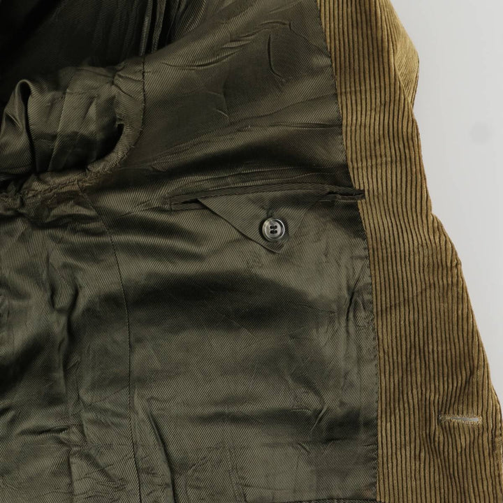 HOLT RENFREW Corduroy Tailored Jacket, Made in Italy, Men's Size M cotton Khaki type Vintage Second Hand
