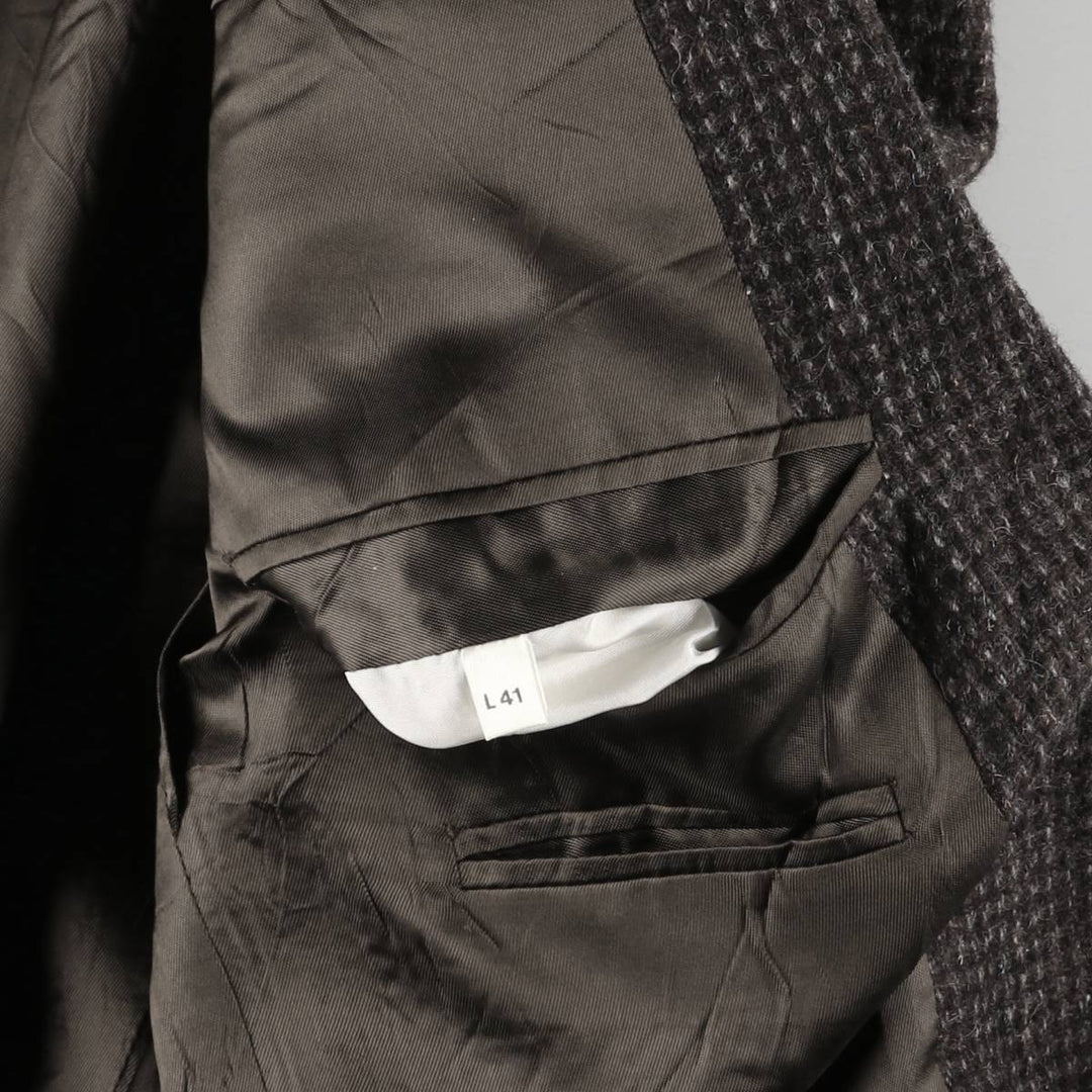 Egon Von Furstenberg Color Nep Wool Tailored Jacket, Men's Size L wool brown type Vintage Second Hand