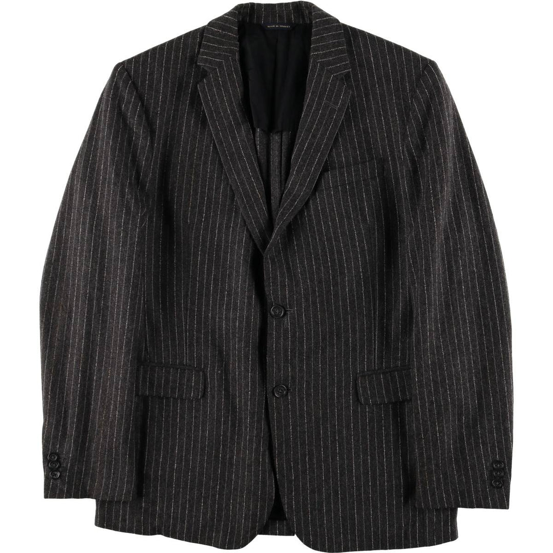 2000'S Banana Republic Striped Wool Tailored Jacket, Men's Size Medium wool Charcoal Vintage Second Hand