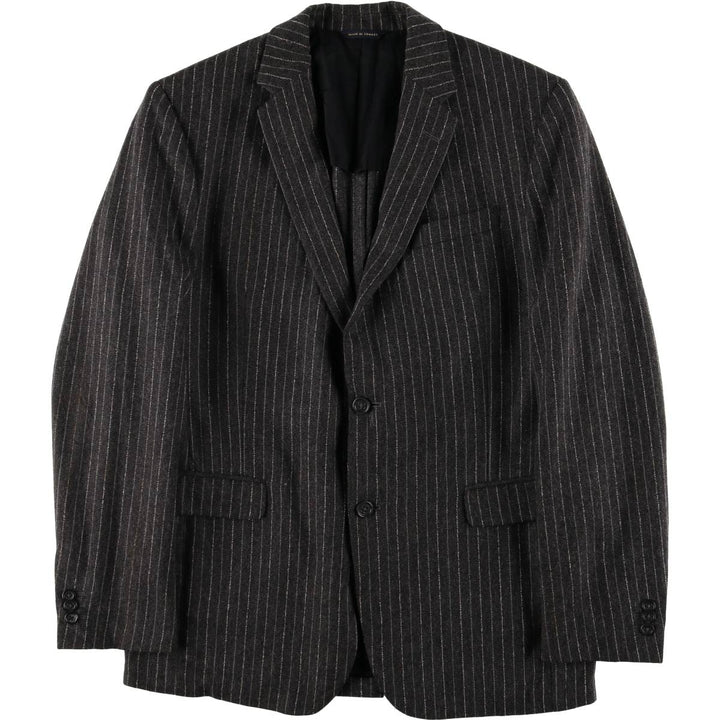 2000'S Banana Republic Striped Wool Tailored Jacket, Men's Size Medium wool Charcoal Vintage Second Hand