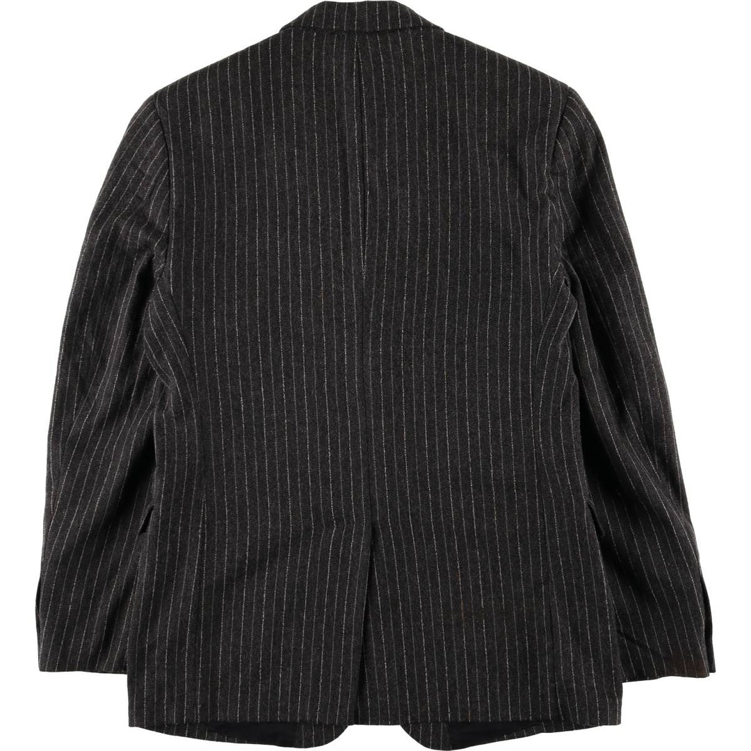 2000'S Banana Republic Striped Wool Tailored Jacket, Men's Size Medium wool Charcoal Vintage Second Hand