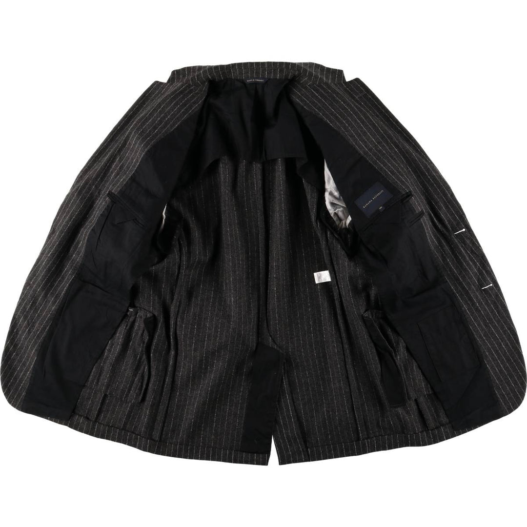 2000'S Banana Republic Striped Wool Tailored Jacket, Men's Size Medium wool Charcoal Vintage Second Hand