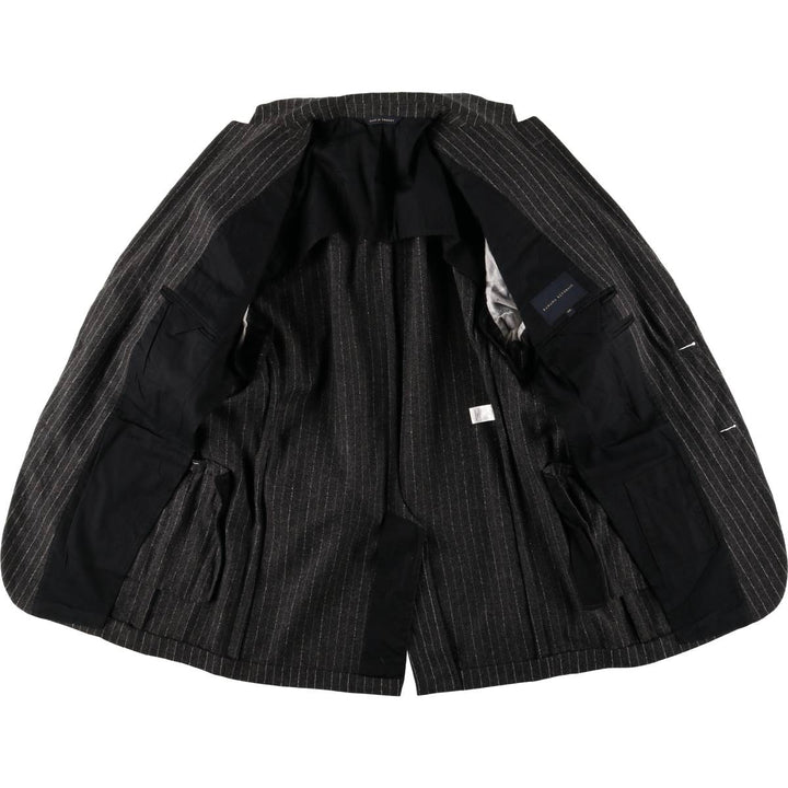 2000'S Banana Republic Striped Wool Tailored Jacket, Men's Size Medium wool Charcoal Vintage Second Hand