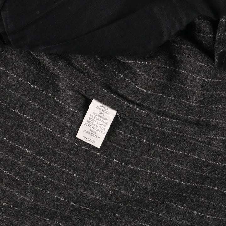 2000'S Banana Republic Striped Wool Tailored Jacket, Men's Size Medium wool Charcoal Vintage Second Hand