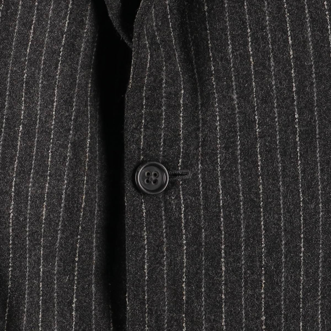2000'S Banana Republic Striped Wool Tailored Jacket, Men's Size Medium wool Charcoal Vintage Second Hand