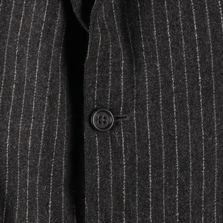 2000'S Banana Republic Striped Wool Tailored Jacket, Men's Size Medium wool Charcoal Vintage Second Hand