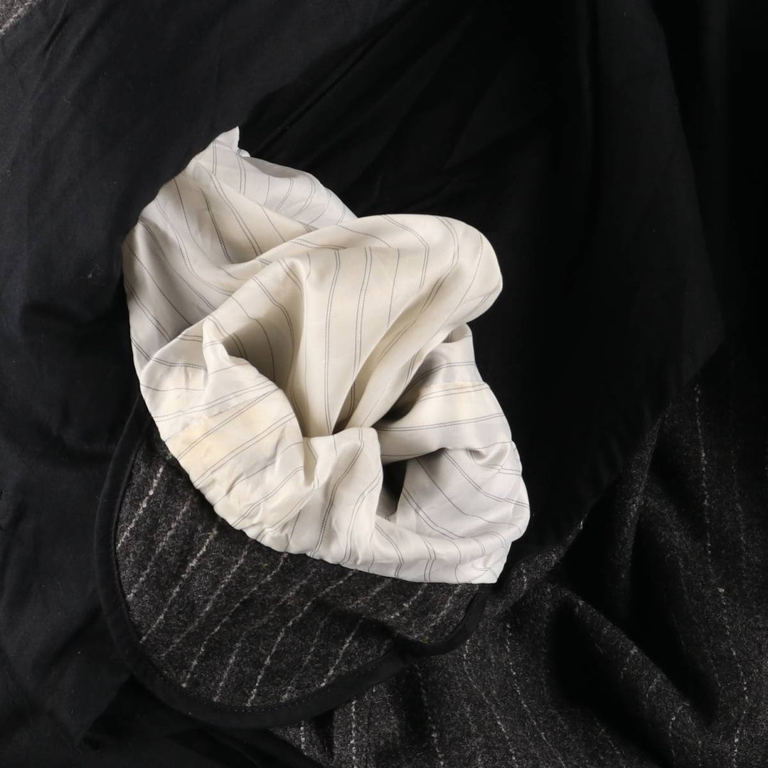 2000'S Banana Republic Striped Wool Tailored Jacket, Men's Size Medium wool Charcoal Vintage Second Hand