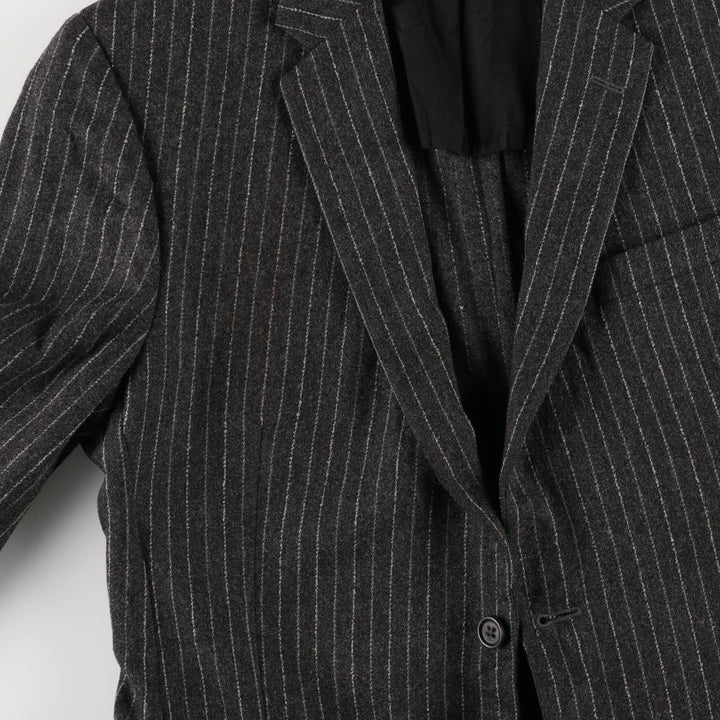 2000'S Banana Republic Striped Wool Tailored Jacket, Men's Size Medium wool Charcoal Vintage Second Hand