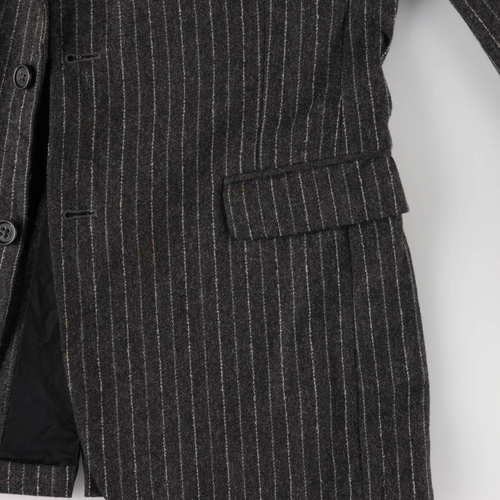 2000'S Banana Republic Striped Wool Tailored Jacket, Men's Size Medium wool Charcoal Vintage Second Hand