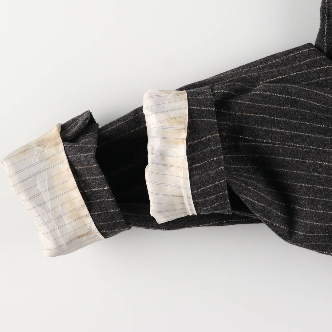 2000'S Banana Republic Striped Wool Tailored Jacket, Men's Size Medium wool Charcoal Vintage Second Hand