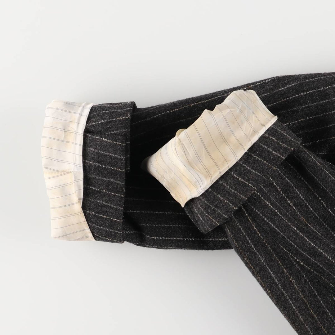 2000'S Banana Republic Striped Wool Tailored Jacket, Men's Size Medium wool Charcoal Vintage Second Hand