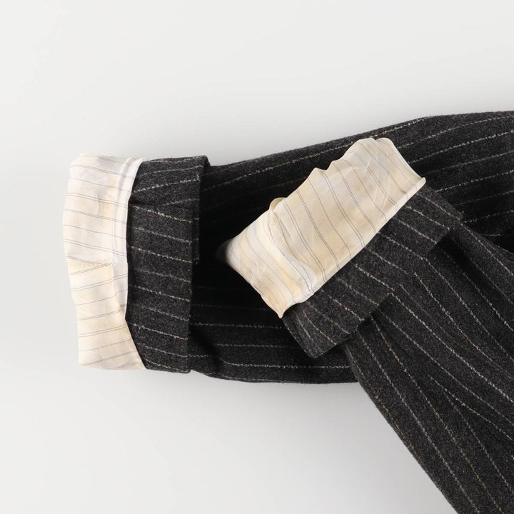 2000'S Banana Republic Striped Wool Tailored Jacket, Men's Size Medium wool Charcoal Vintage Second Hand