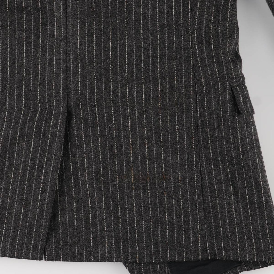 2000'S Banana Republic Striped Wool Tailored Jacket, Men's Size Medium wool Charcoal Vintage Second Hand