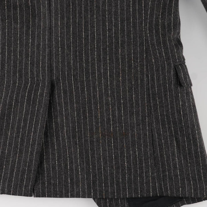 2000'S Banana Republic Striped Wool Tailored Jacket, Men's Size Medium wool Charcoal Vintage Second Hand