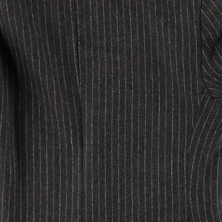 2000'S Banana Republic Striped Wool Tailored Jacket, Men's Size Medium wool Charcoal Vintage Second Hand