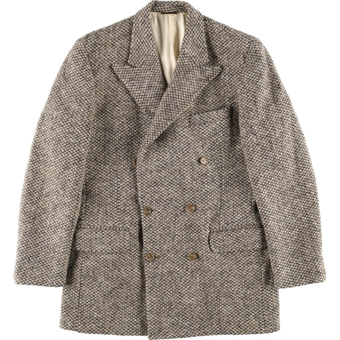 2000s~ Calvin Klein Color Nep Double-Breasted Peak Lapel Tailored Jacket Men's Size Medium unclear Beige type Vintage Second Hand