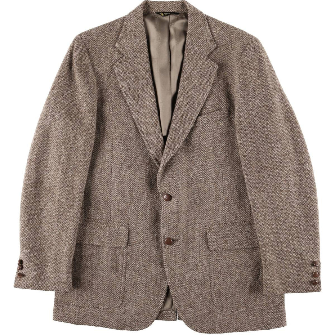 80s-90'S Filene's Harris Tweed Color Nep Wool Tailored Jacket, Made in USA, Men's Size L wool brown type Vintage Second Hand