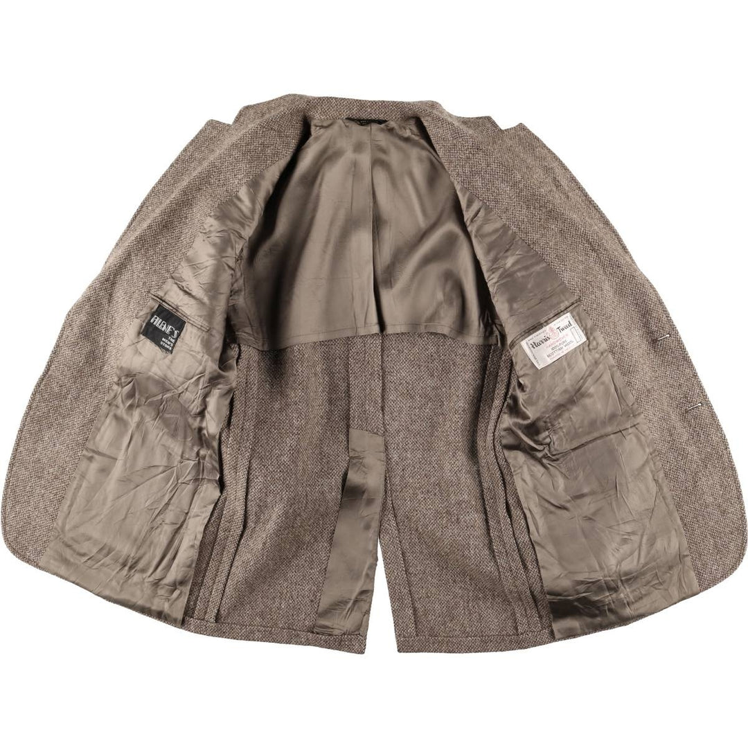 80s-90'S Filene's Harris Tweed Color Nep Wool Tailored Jacket, Made in USA, Men's Size L wool brown type Vintage Second Hand