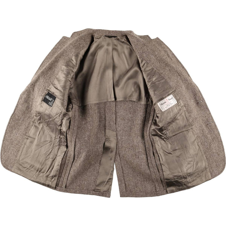 80s-90'S Filene's Harris Tweed Color Nep Wool Tailored Jacket, Made in USA, Men's Size L wool brown type Vintage Second Hand