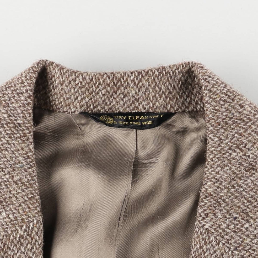 80s-90'S Filene's Harris Tweed Color Nep Wool Tailored Jacket, Made in USA, Men's Size L wool brown type Vintage Second Hand