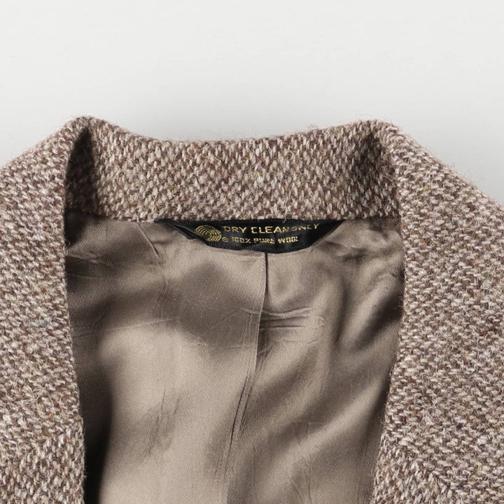 80s-90'S Filene's Harris Tweed Color Nep Wool Tailored Jacket, Made in USA, Men's Size L wool brown type Vintage Second Hand