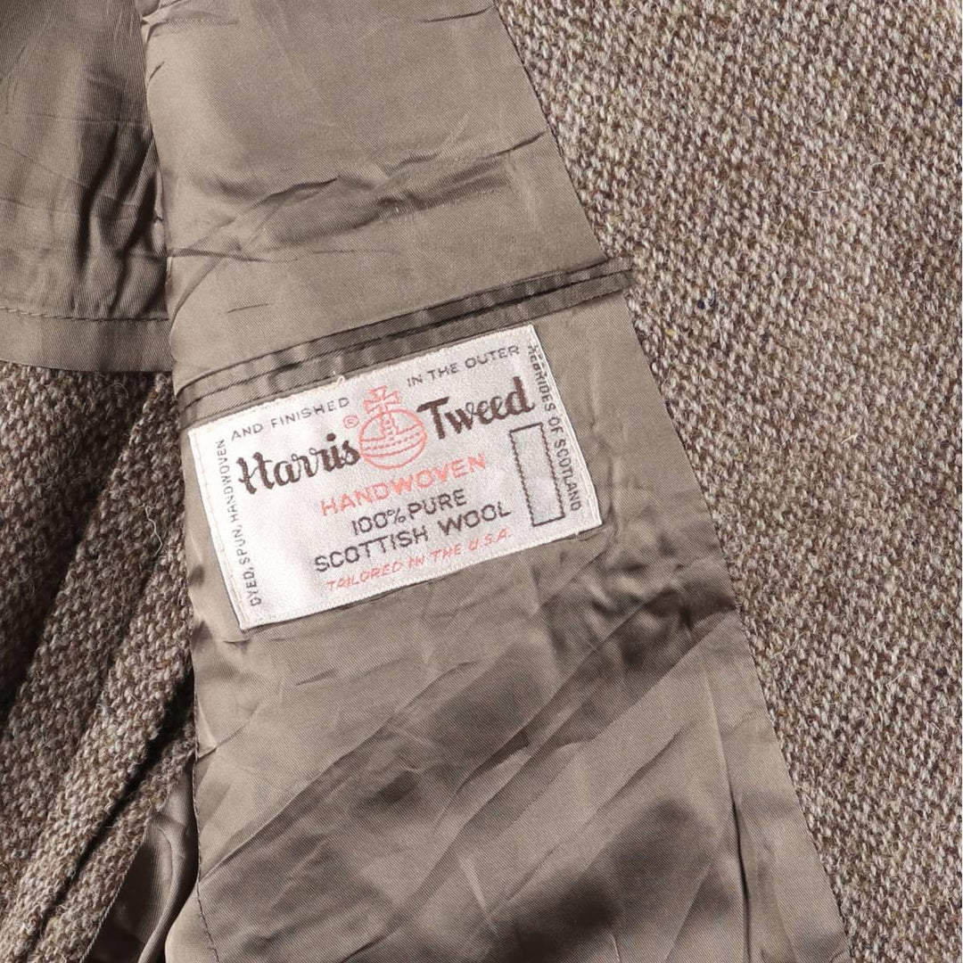 80s-90'S Filene's Harris Tweed Color Nep Wool Tailored Jacket, Made in USA, Men's Size L wool brown type Vintage Second Hand