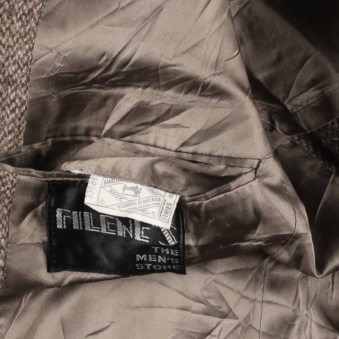 80s-90'S Filene's Harris Tweed Color Nep Wool Tailored Jacket, Made in USA, Men's Size L wool brown type Vintage Second Hand