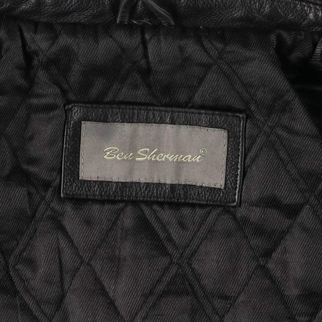 Ben Sherman Swing Top Leather Blouson, Men's XL genuine leather black type Vintage Second Hand