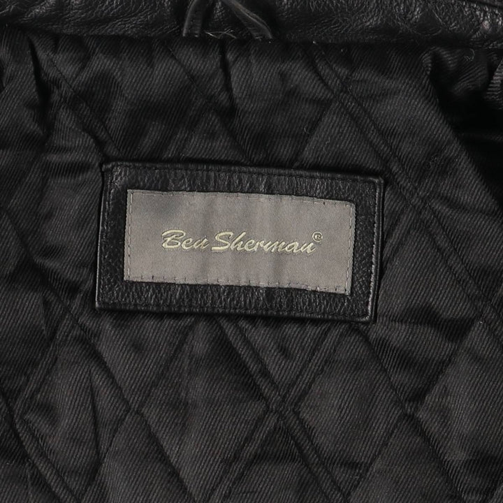Ben Sherman Swing Top Leather Blouson, Men's XL genuine leather black type Vintage Second Hand