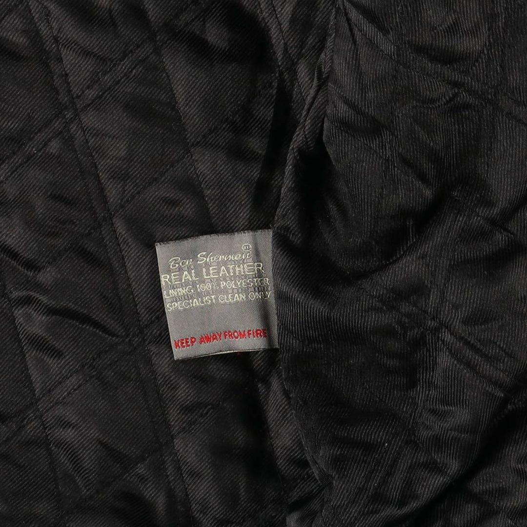 Ben Sherman Swing Top Leather Blouson, Men's XL genuine leather black type Vintage Second Hand