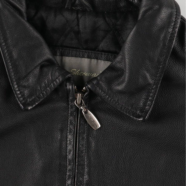 Ben Sherman Swing Top Leather Blouson, Men's XL genuine leather black type Vintage Second Hand