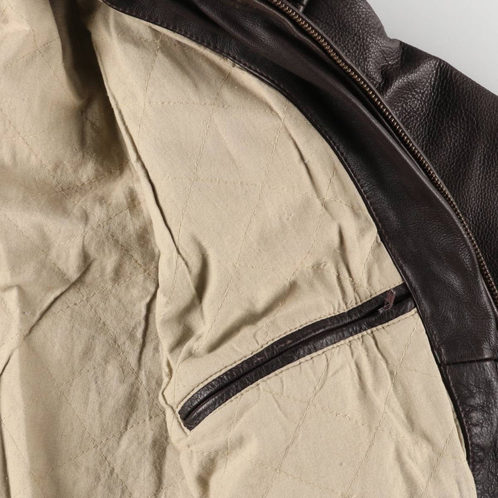 NEW CLASSICS Swing Top Leather Blouson Men's XL genuine leather brown type Vintage Second Hand